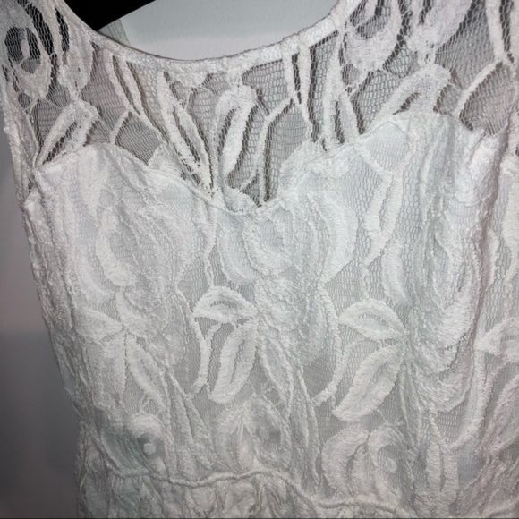 LA Hearts White Lace Mini Dress or Long Top Size Large Bridal or Baby Shower - Picture 4 of 6
